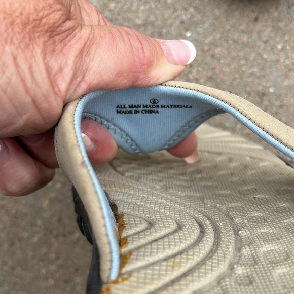 Speedo flip flops tan/blue-cushion sole - Picture 3 of 3